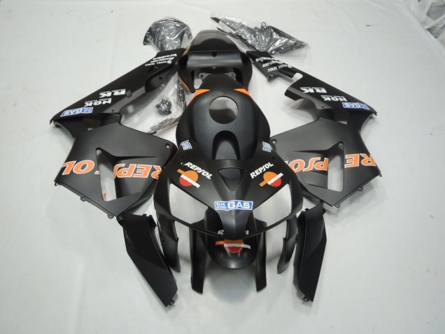 Matt Schwarz Repsol 03-04 Honda CBR600RR Verkleidung Matt Schwarz Repsol 03-04 Honda CBR600RR Verkleidung