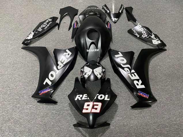 Matt Schwarz Repsol 12-16 Honda CBR1000RR Verkleidung Matt Schwarz Repsol 12-16 Honda CBR1000RR Verkleidung