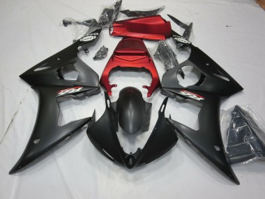 Matt Schwarz & Rot 03-04 Yamaha R6 Verkleidung