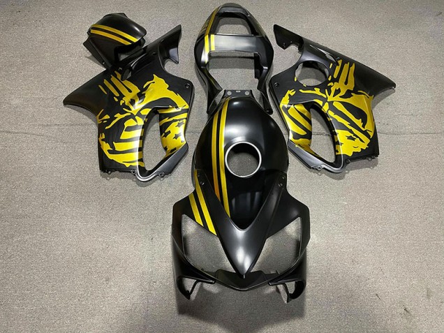 Matt Schwarzer & Goldener Totenkopf 01-03 Honda CBR600 F4i Verkleidung Matt Schwarzer & Goldener Totenkopf 01-03 Honda CBR600 F4i Verkleidung