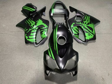 Matt Schwarzer & Grüner Totenkopf 01-03 Honda CBR600 F4i Verkleidung
