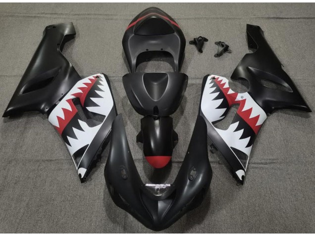 Matt Schwarzer Hai 05-06 Kawasaki ZX6R Verkleidung Matt Schwarzer Hai 05-06 Kawasaki ZX6R Verkleidung