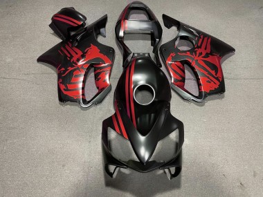 Matt Schwarzer & Rot Totenkopf 01-03 Honda CBR600 F4i Verkleidung