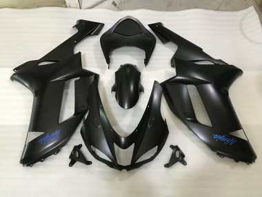 Matt Schwarzes & Blaues Logo 07-08 Kawasaki ZX6R Verkleidung