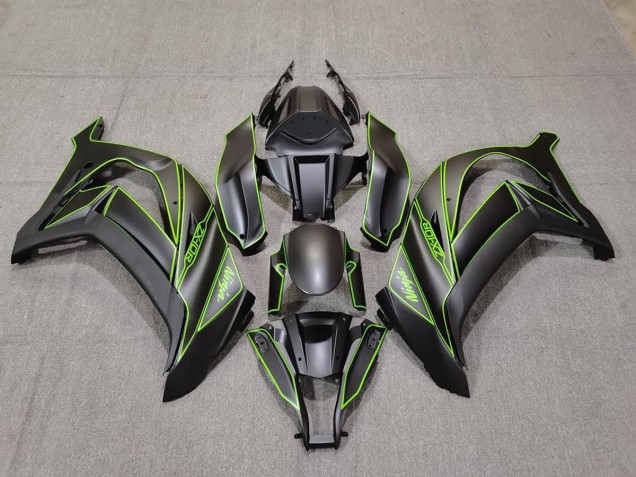 Matt Schwarzes & Grünes Futter 11-15 Kawasaki ZX10R Verkleidung Matt Schwarzes & Grünes Futter 11-15 Kawasaki ZX10R Verkleidung