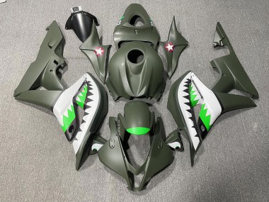 Mattgrüner & Hellgrüner Hai 07-08 Honda CBR600RR Verkleidung