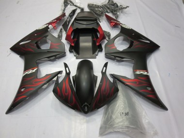 Mattrot Flamme 03-04 Yamaha R6 Verkleidung