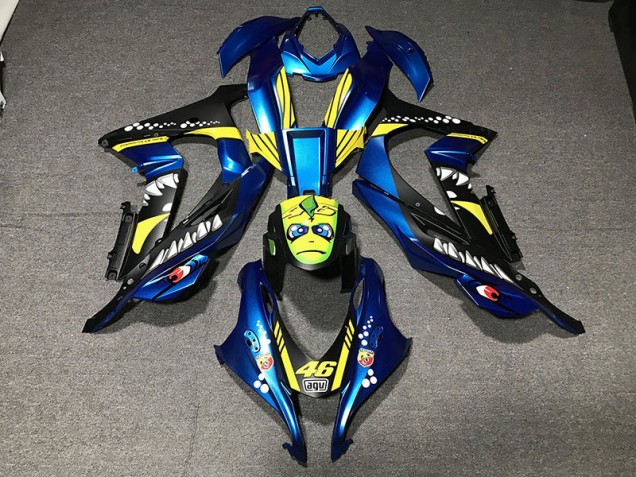 Metallisch Blauer Hai 16-19 Kawasaki ZX10R Verkleidung Metallisch Blauer Hai 16-19 Kawasaki ZX10R Verkleidung