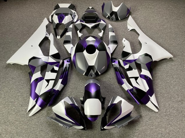 Mystischer Lila Schnee Tarnung 08-16 Yamaha R6 Verkleidung Mystischer Lila Schnee Tarnung 08-16 Yamaha R6 Verkleidung
