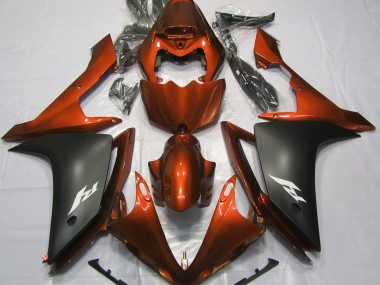 Orange Glänzend & Schwarz 07-08 Yamaha R1 Verkleidung