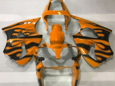 Orange & Schwarz Flamme 00-02 Kawasaki ZX6R Verkleidung