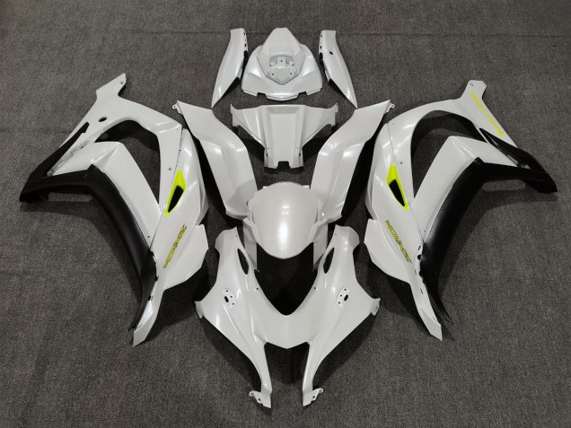 Perlweiß & Gelb 16-19 Kawasaki ZX10R Verkleidung Perlweiß & Gelb 16-19 Kawasaki ZX10R Verkleidung