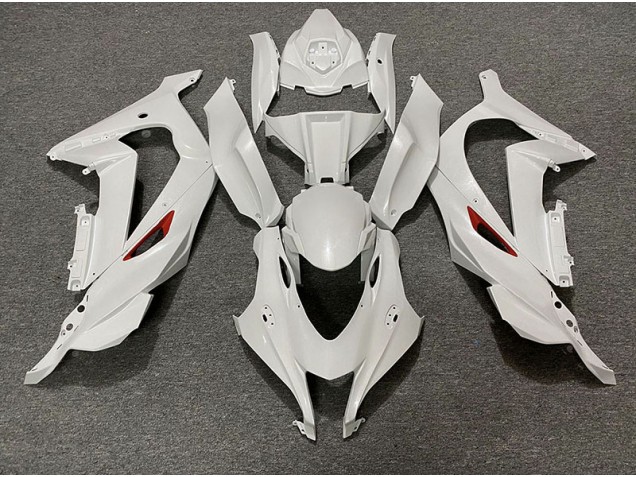 Perlweiß Rot Rand 16-19 Kawasaki ZX10R Verkleidung Perlweiß Rot Rand 16-19 Kawasaki ZX10R Verkleidung