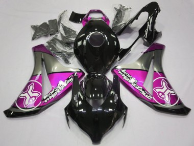 Rosa Auf Schwarz Custom 08-11 Honda CBR1000RR Verkleidung