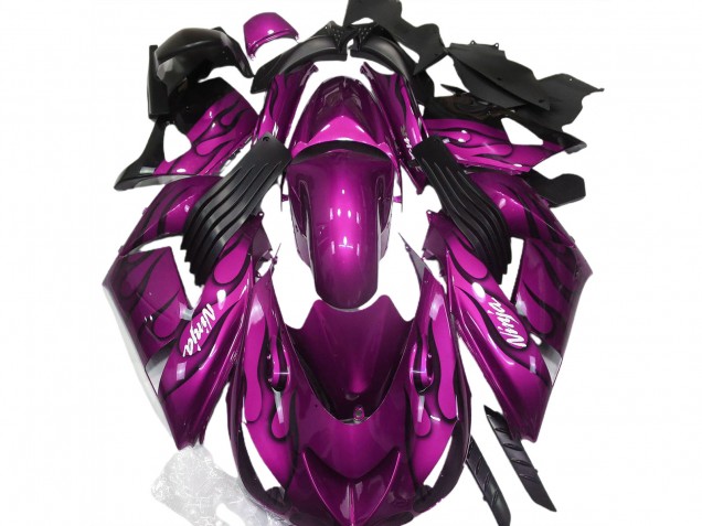 Rosa Glänzend & Flame 06-11 Kawasaki ZX14R Verkleidung Rosa Glänzend & Flame 06-11 Kawasaki ZX14R Verkleidung