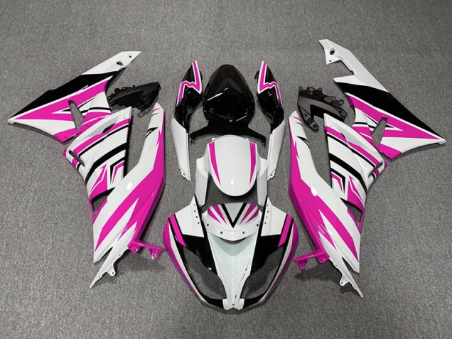 Rosa Weiß & Schwarz Zag 09-12 Kawasaki ZX6R Verkleidung Rosa Weiß & Schwarz Zag 09-12 Kawasaki ZX6R Verkleidung