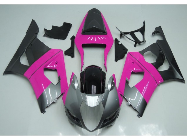 Rosa Silber & Schwarz 03-04 Suzuki GSXR 1000 Verkleidung Rosa Silber & Schwarz 03-04 Suzuki GSXR 1000 Verkleidung