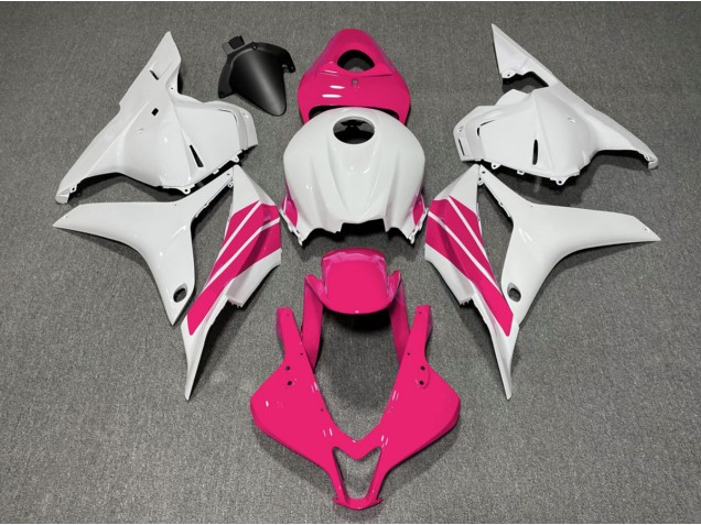 Rosa & Weißer Seitenstreifen 09-12 Honda CBR600RR Verkleidung Rosa & Weißer Seitenstreifen 09-12 Honda CBR600RR Verkleidung