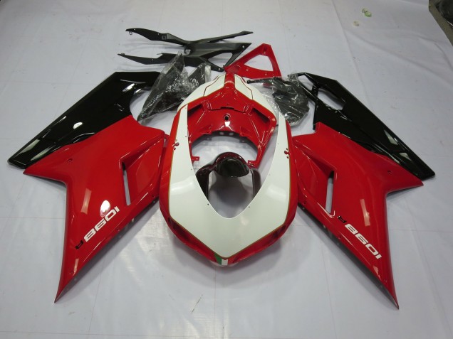 Rot & Weiß 07-14 Ducati 848 1098 1198 Verkleidung Rot & Weiß 07-14 Ducati 848 1098 1198 Verkleidung