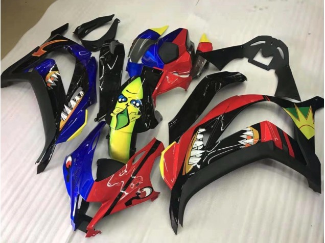 Rot & Blau-Gelber Hai 16-19 Kawasaki ZX10R Verkleidung Rot & Blau-Gelber Hai 16-19 Kawasaki ZX10R Verkleidung