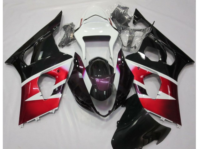 Rot Glänzend & Weiß 03-04 Suzuki GSXR 1000 Verkleidung Rot Glänzend & Weiß 03-04 Suzuki GSXR 1000 Verkleidung