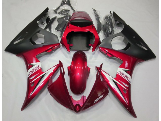 Rot Glänzend & Weiß 03-04 Yamaha R6 Verkleidung Rot Glänzend & Weiß 03-04 Yamaha R6 Verkleidung
