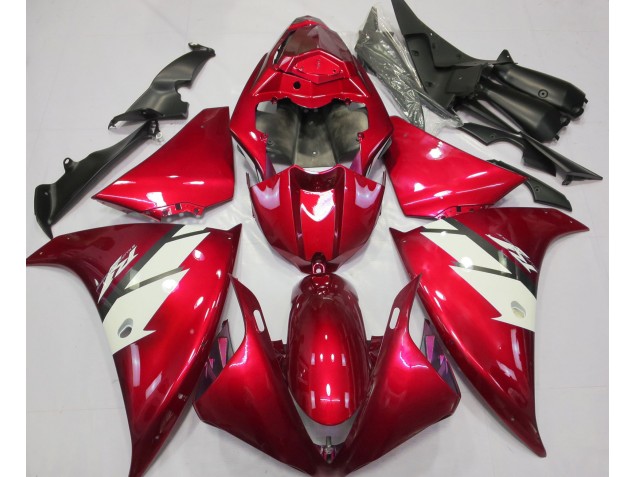 Rot Glänzend & Weiß 12-14 Yamaha R1 Verkleidung Rot Glänzend & Weiß 12-14 Yamaha R1 Verkleidung