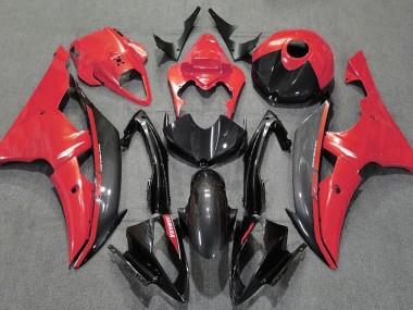 Rot Glänzend & Kohlefaser 08-16 Yamaha R6 Verkleidung