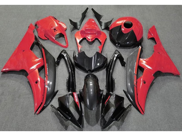 Rot Glänzend & Kohlefaser 08-16 Yamaha R6 Verkleidung Rot Glänzend & Kohlefaser 08-16 Yamaha R6 Verkleidung