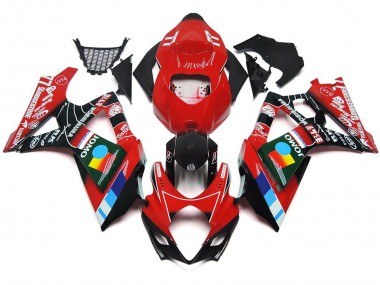 Rot Glänzend Mehrfarben-Design 07-08 Suzuki GSXR 1000 Verkleidung