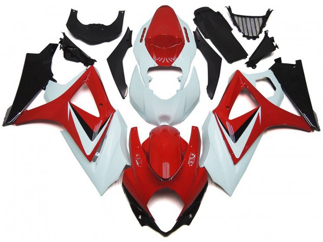 Rot Glänzend Mit Weiß OEM-Stil 07-08 Suzuki GSXR 1000 Verkleidung Rot Glänzend Mit Weiß OEM-Stil 07-08 Suzuki GSXR 1000 Verkleidung