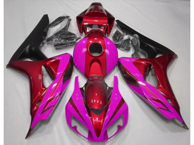 Rot Glänzend & Pink 06-07 Honda CBR1000RR Verkleidung Rot Glänzend & Pink 06-07 Honda CBR1000RR Verkleidung