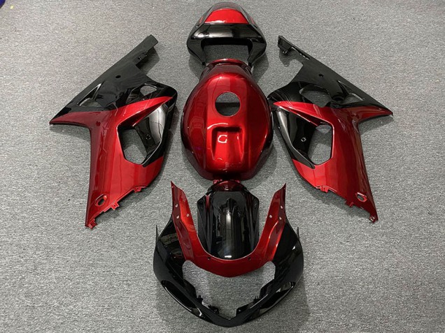 Rot Glänzend & Schwarz 01-03 Suzuki GSXR 600-750 Verkleidung Rot Glänzend & Schwarz 01-03 Suzuki GSXR 600-750 Verkleidung