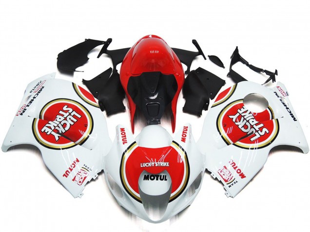 Rot Lucky Strike Stil 97-07 Suzuki GSXR 1300 Verkleidung Rot Lucky Strike Stil 97-07 Suzuki GSXR 1300 Verkleidung