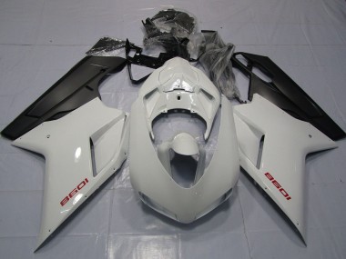 Rot Weiß & Matt Schwarz 07-14 Ducati 848 1098 1198 Verkleidung
