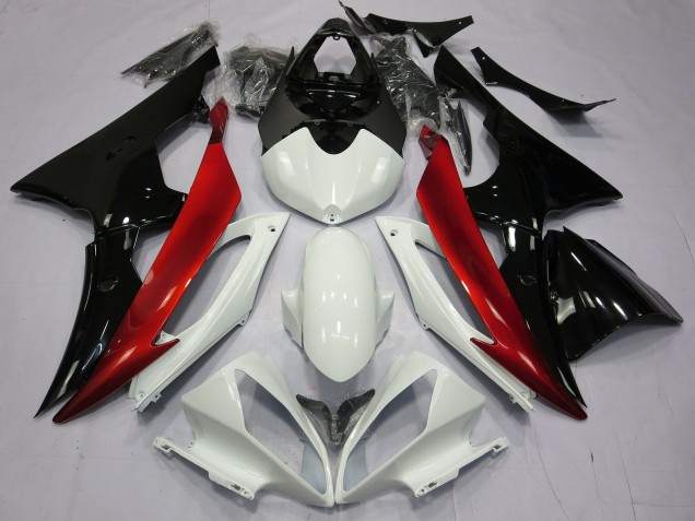 Rot Schwarz & Weiß 08-16 Yamaha R6 Verkleidung Rot Schwarz & Weiß 08-16 Yamaha R6 Verkleidung