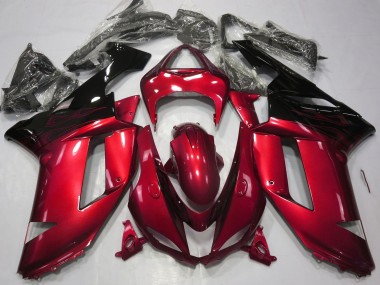 Rot & Schwarz Glänzend 07-08 Kawasaki ZX6R Verkleidung