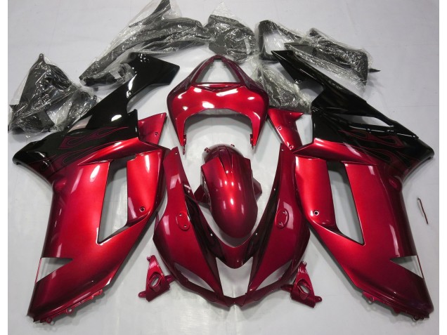 Rot & Schwarz Glänzend 07-08 Kawasaki ZX6R Verkleidung Rot & Schwarz Glänzend 07-08 Kawasaki ZX6R Verkleidung