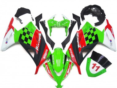 Rot & Schwarz Kariert Glänzend 13-18 Kawasaki Ninja 300 Verkleidung