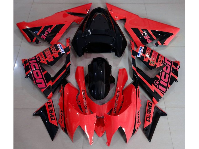 Rot & Schwarz & Logos 04-05 Kawasaki ZX10R Verkleidung Rot & Schwarz & Logos 04-05 Kawasaki ZX10R Verkleidung