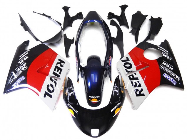Rot Schwarz & Weiß Repsol 96-07 Honda CBR1100XX Verkleidung Rot Schwarz & Weiß Repsol 96-07 Honda CBR1100XX Verkleidung