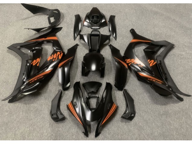 Satinschwarz & Orange 16-19 Kawasaki ZX10R Verkleidung Satinschwarz & Orange 16-19 Kawasaki ZX10R Verkleidung