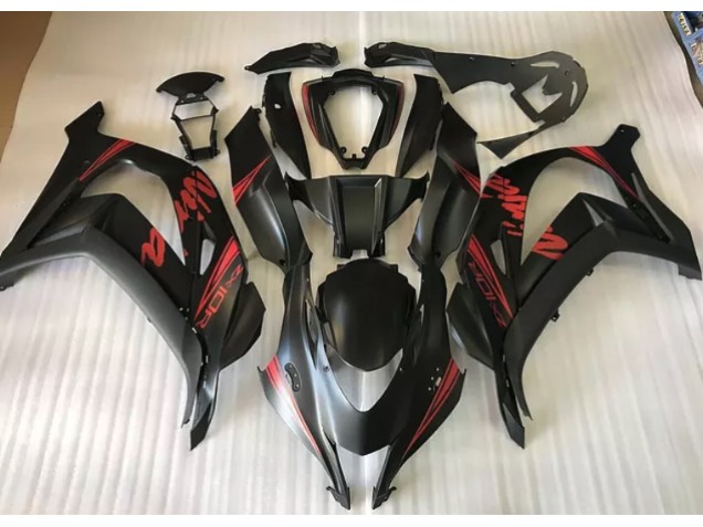 Satinschwarz & Rot 16-19 Kawasaki ZX10R Verkleidung Satinschwarz & Rot 16-19 Kawasaki ZX10R Verkleidung