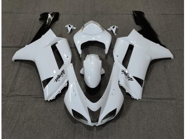 Schlichte Weißes Glanzdesign 07-08 Kawasaki ZX6R Verkleidung