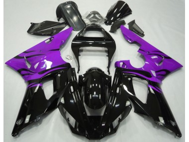 Schwarz Flamme & Lila 00-01 Yamaha R1 Verkleidung