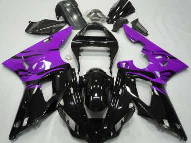 Schwarz Flamme & Lila 00-01 Yamaha R1 Verkleidung