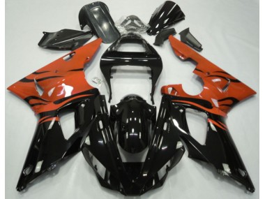 Schwarz Flamme & Orange 00-01 Yamaha R1 Verkleidung