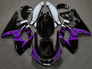 Schwarz Glanz Lila & Weiß 98-07 Yamaha YZF600 Verkleidung