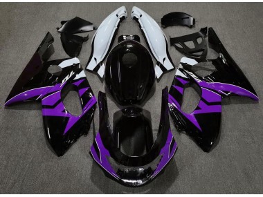 Schwarz Glanz Lila & Weiß 98-07 Yamaha YZF600 Verkleidung