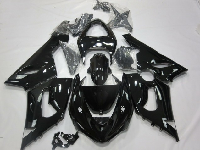 Schwarz Glänzend 05-06 Kawasaki ZX6R Verkleidung Schwarz Glänzend 05-06 Kawasaki ZX6R Verkleidung